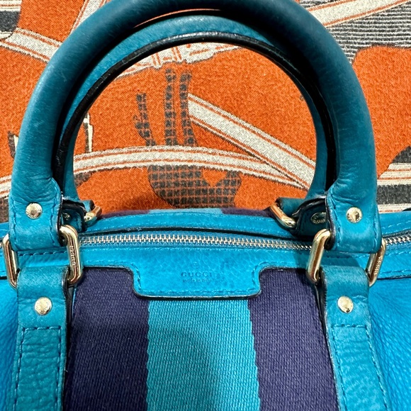 GUCCI❤️🌟WEB BOSTON SUEDE & LEATHER BAG⭐️ - Picture 2 of 13